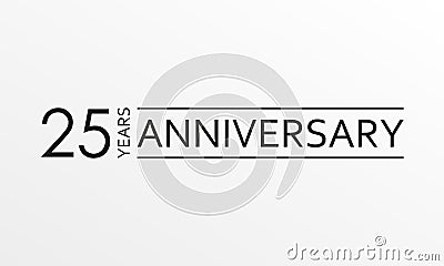 25 years anniversary icon. Anniversary decoration template. Vector illustration Vector Illustration